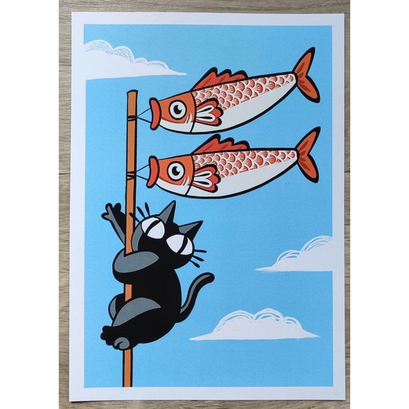 Affiche A4 "Poisson Chat"