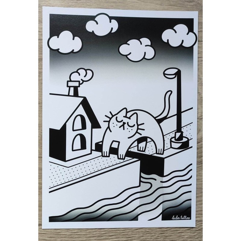 Affiche A4 "Chat-pont"